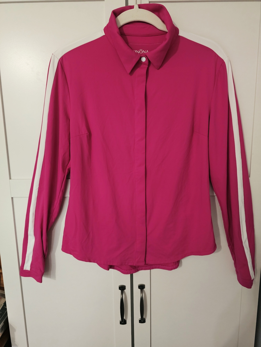 KINONA "Button Up Beauty" Long Sleeve Performance Golf Shirt Small Preppy Sport